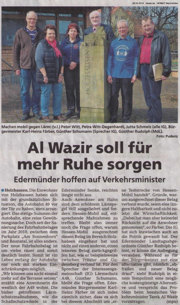 20140326HeimatNachrichten Al Wazir soll für mehr Ruhe sorgen